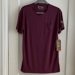 Deer Mountain Premium Sleepwear T-Shirt Pocket Tee Merlot Purple Maroon Top